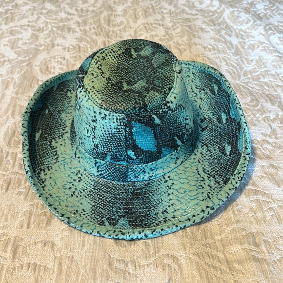 Turquoise Cowboy Hat One Size Halloween Costume Western - Picture 4 of 7